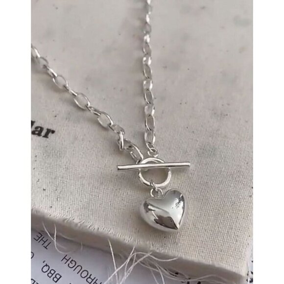 925 Sterling Silver Love Pendant Necklace - Picture 2 of 5